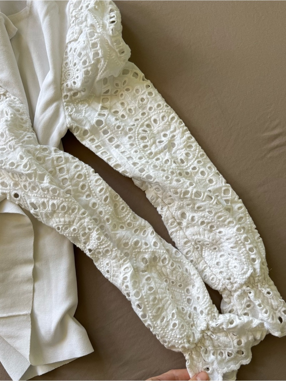 EPIK Lace Eyelet Puff Sleeve Top - Picture 5 of 5